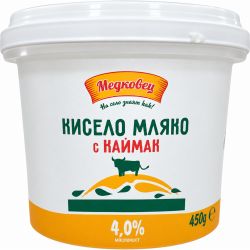 Медковец краве кисело мляко с каймак 4% (450 г)
