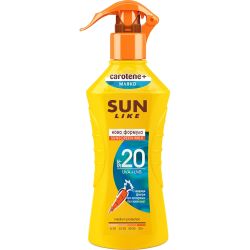 Sun Like Carotene+ слънцезащитно спрей мляко SPF 20 (200 мл)
