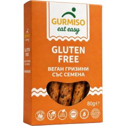 Gurmiso безглутенови веган гризини със семена, 80 г