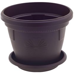 Саксия гербер диаметър 17 см тъмнокафява с подложка (1 бр.)