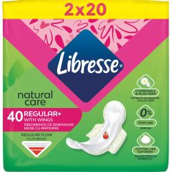 Libresse Natural Care Normal дамски превръзки, 2 бр. х 20 бр. (40 бр.)
