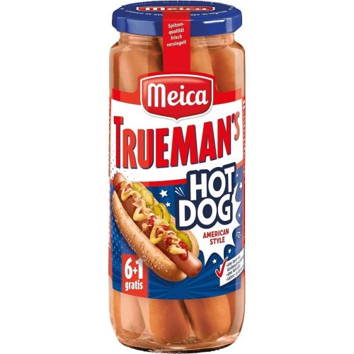 Meica пилешки кренвирши за хот дог Trueman's, 7 бр. (540 г)