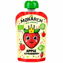 Monarch био пюре ябълка и ягода 6м+ (100 г)