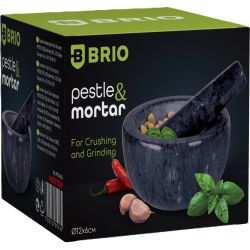 Brio хаванче от черен мрамор, 12 см x 6 см (1 бр.)