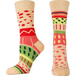 Happy Foottopia дамски памучни чорапи с оранжеви точки и линии, размер 39-42 (1 бр.)