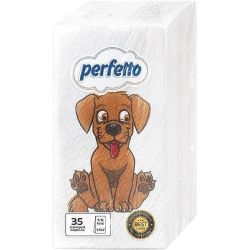Perfetto еднопластови сгънати салфетки с печат, 33 см х 33 см (35 бр.)
