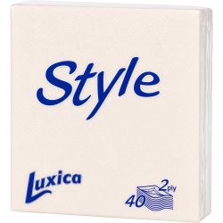 Luxica Style бели салфетки, 2 пласта (40 бр.)
