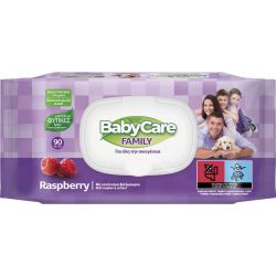 Baby Care Family Raspberry бебешки влажни кърпички (90 бр.)