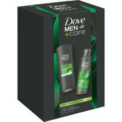 Dove Men+Care Refresh+Care подаръчен комплект за мъже, душ гел 250 мл, дезодорант спрей 150 мл (1 бр.)