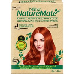 Nisha NatureMate къна за коса 565, медно червен, 30 г (1 бр.)