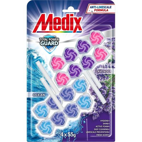 Medix WC Total Power Guard Lavender ароматизатор за тоалетна, 4 бр. х 55 г (220 г)