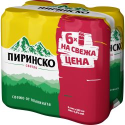 Пиринско светло 500 мл, 6 бр. (3 л)
