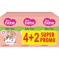 Teo Bebe сапун с алое вера, 6 бр. х 75 г (450 г)