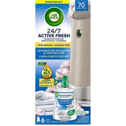 Air Wick Active Fresh Linen & White Orchid ароматизатор за стая комплект електрически ароматизатор (228 мл)
