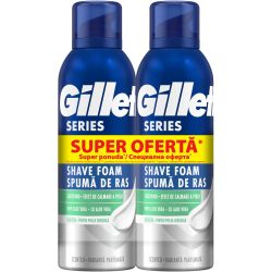 Gillette Series успокояваща пяна за бръснене с алое вера, 2 бр. х 200 мл (400 мл)