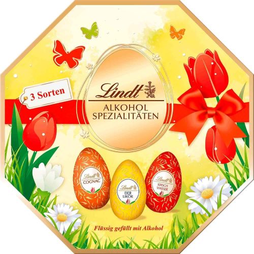 Lindt шоколадови яйца с пълнеж от алкохол (144 г)