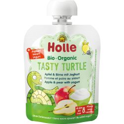 Holle Tasty Turtle био пауч с ябълка, круша и йогурт (85 г)