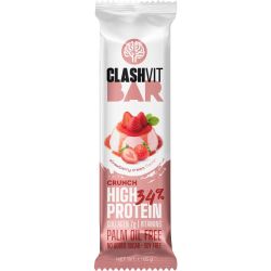 Clashvit протеинов крънч бар с вкус на чийзкейк ягода и сметана (65 г)