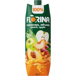 Florina сок праскова и ябълка 100% (1 л)