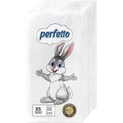 Perfetto еднопластови сгънати салфетки с печат, 33 см х 33 см (35 бр.)