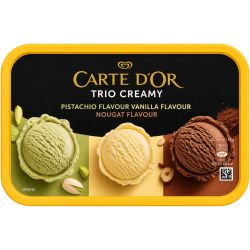 Carte D'Or Trio Creamy сладолед с вкус на шамфъстък, ванилия и нуга (500 г)