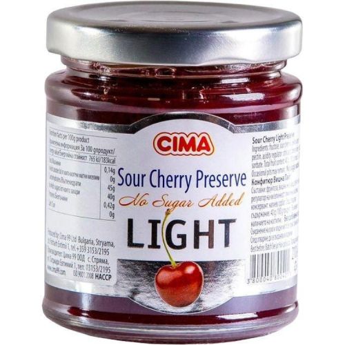 Cima конфитюр вишна без добавена захар, лайт (210 г)