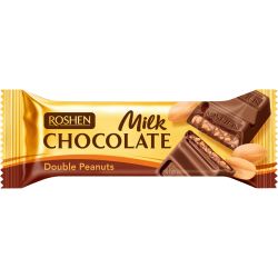 Roshen млечен шоколадов бар с фъстъци и фъстъчен пълнеж (29 г)