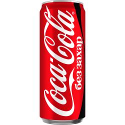 Coca-Cola без захар, газирана безалкохолна напитка, кен (330 мл)